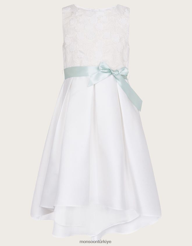 Monsoon kız anika yüksek düşük nedime elbisesi JH86BT1951 Giyim fildişi