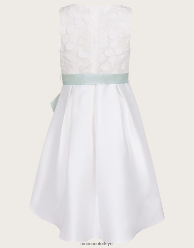 Monsoon kız anika yüksek düşük nedime elbisesi JH86BT1951 Giyim fildişi