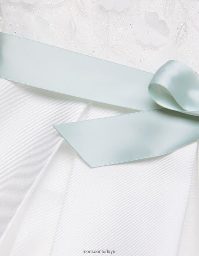 Monsoon kız anika yüksek düşük nedime elbisesi JH86BT1951 Giyim fildişi