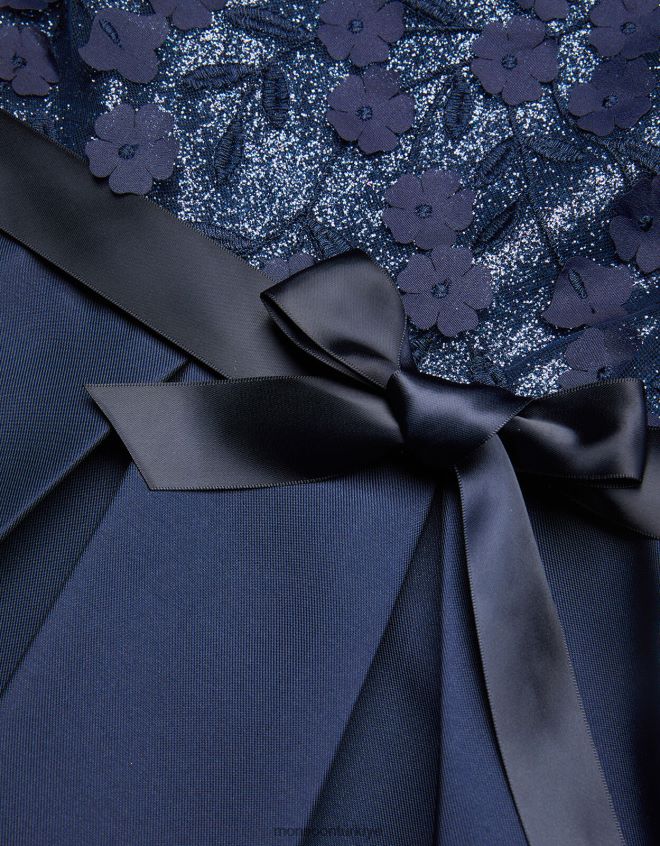 Monsoon kız anika yüksek düşük nedime elbisesi JH86BT1988 Giyim Mavi Donanma)