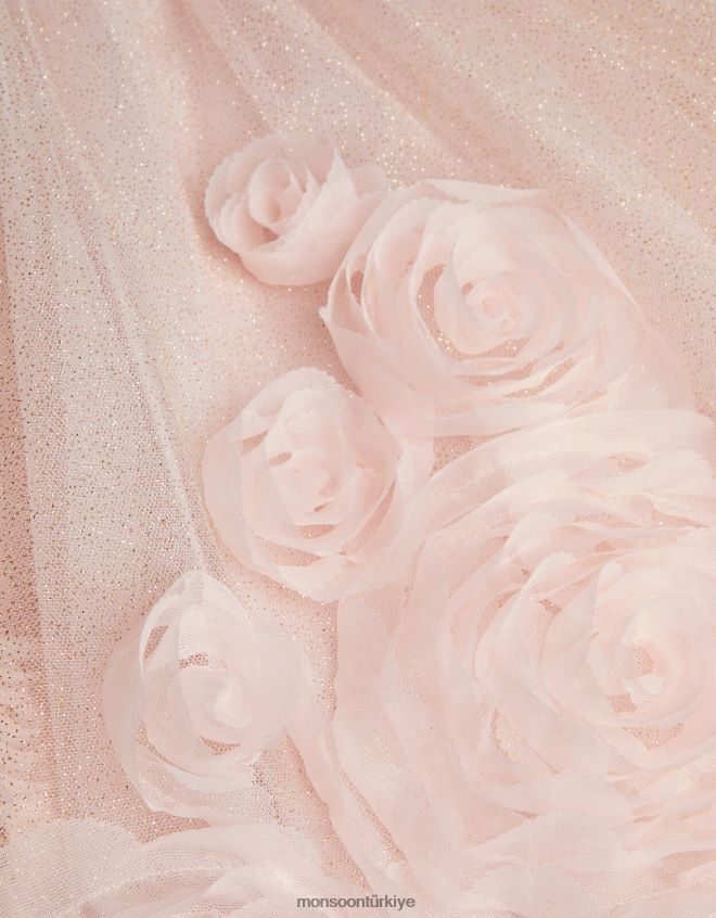 Monsoon kız arabella 3 boyutlu gül elbise JH86BT1665 Giyim pembe (koyu pembe)