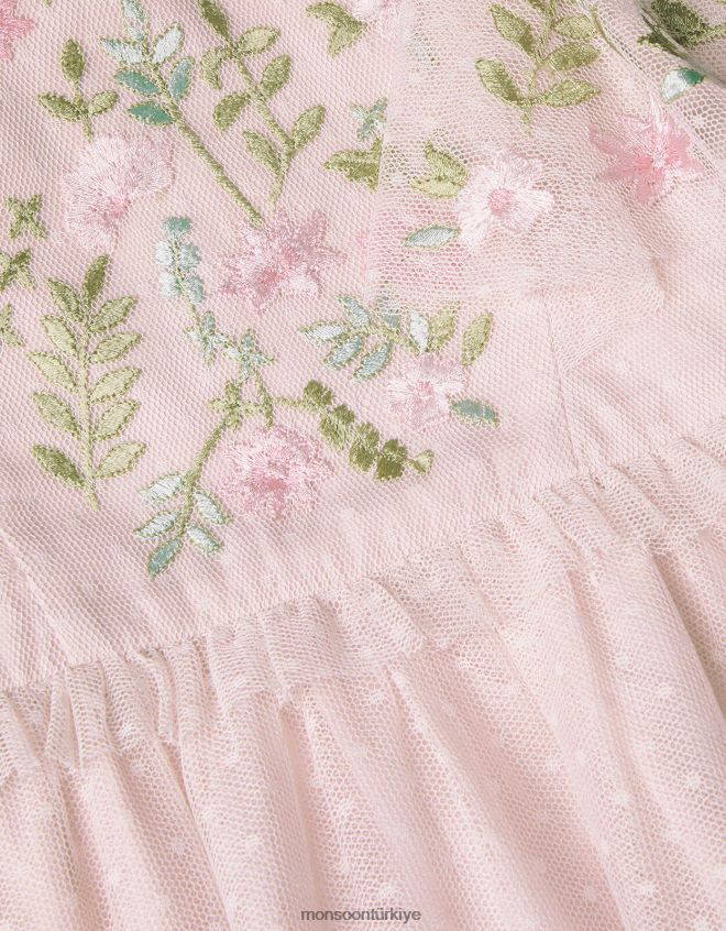 Monsoon kız avalyn çarpıntılı kollu elbise JH86BT1585 Giyim pembe