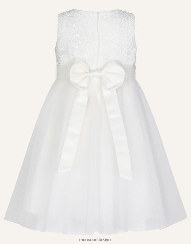 Monsoon kız bebek alice dantel korsajlı tül elbise JH86BT2180 Giyim fildişi