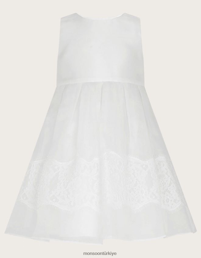 Monsoon kız bebek alovette dantel vaftiz elbisesi JH86BT2100 Giyim beyaz