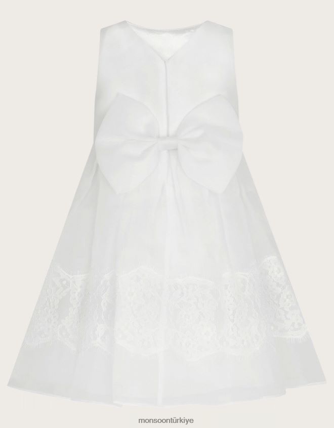Monsoon kız bebek alovette dantel vaftiz elbisesi JH86BT2100 Giyim beyaz