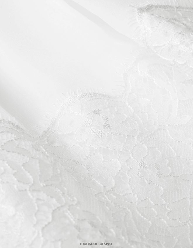 Monsoon kız bebek alovette dantel vaftiz elbisesi JH86BT2100 Giyim beyaz