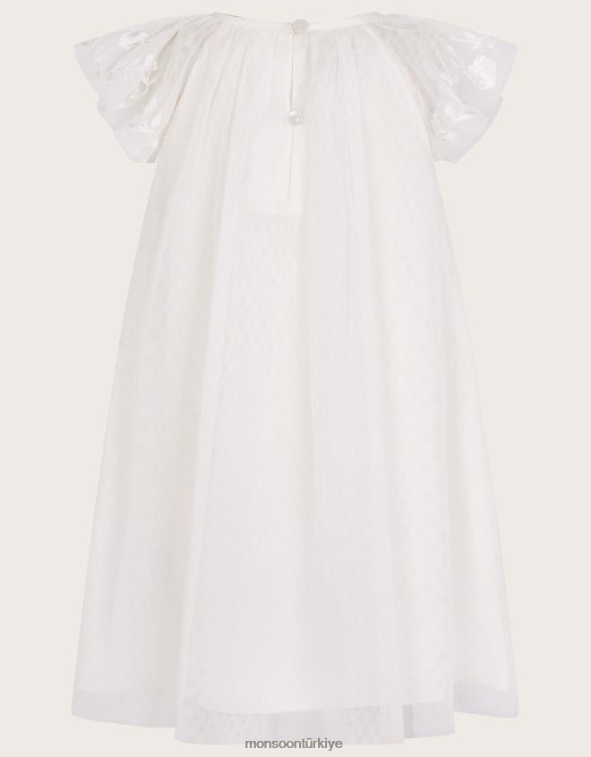 Monsoon kız bebek amelia file işlemeli elbise JH86BT2122 Giyim fildişi
