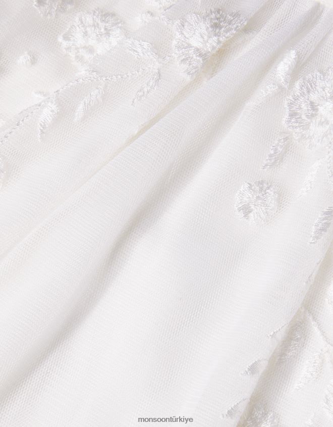 Monsoon kız bebek amelia file işlemeli elbise JH86BT2122 Giyim fildişi