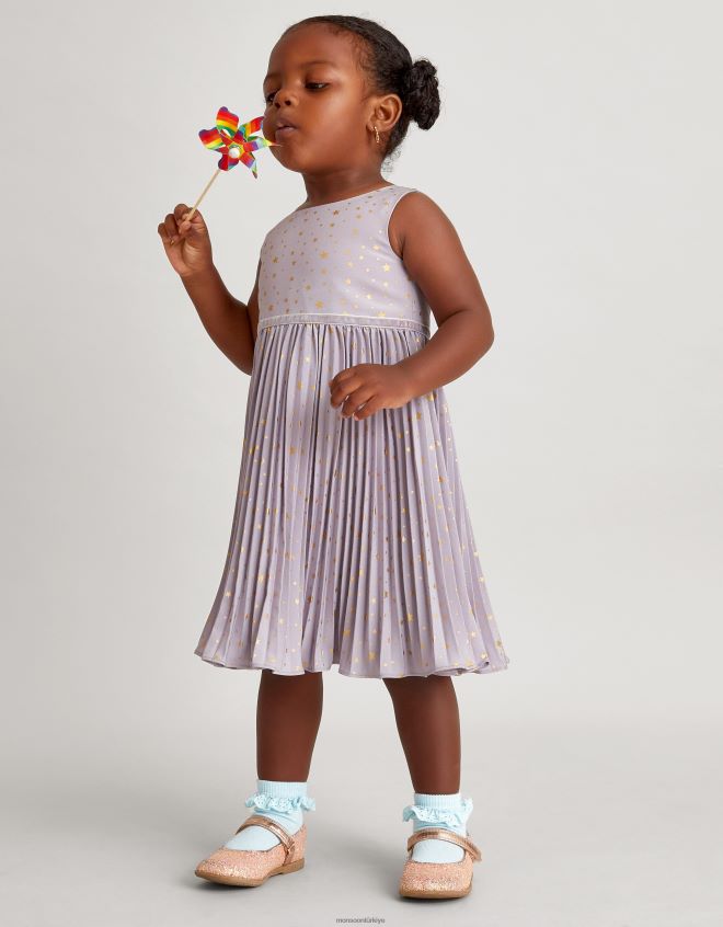 Monsoon kız bebek angelina kozmik desenli pileli elbise JH86BT2076 Giyim mor (leylak)