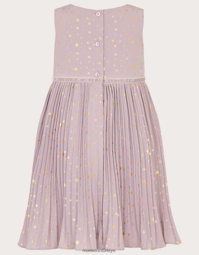 Monsoon kız bebek angelina kozmik desenli pileli elbise JH86BT2076 Giyim mor (leylak)