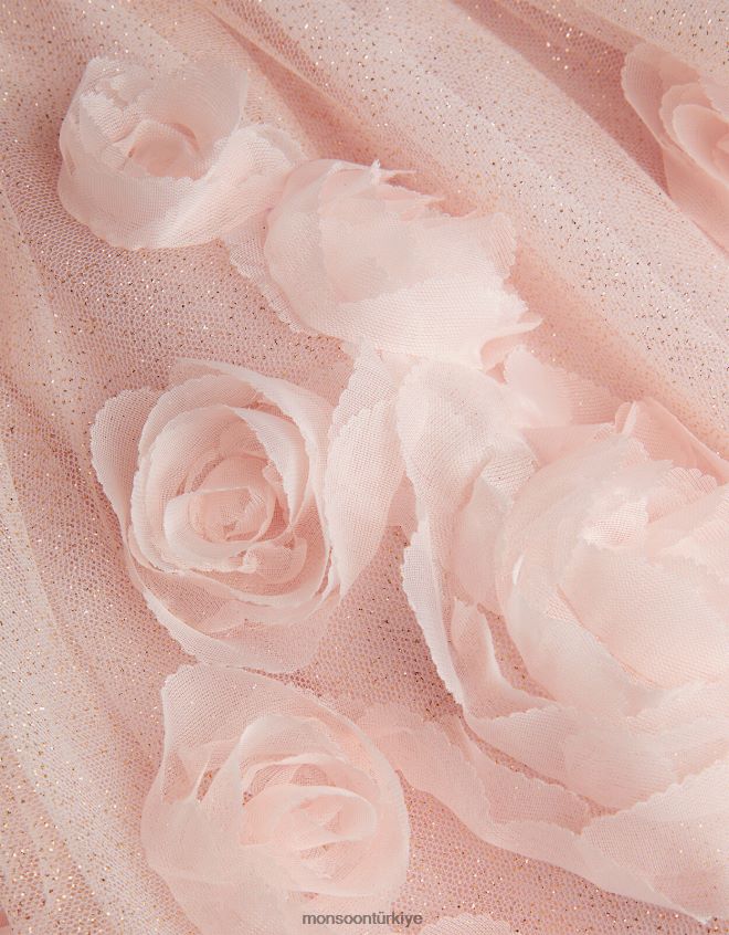 Monsoon kız bebek arabella 3 boyutlu gül elbise JH86BT2087 Giyim pembe (koyu pembe)