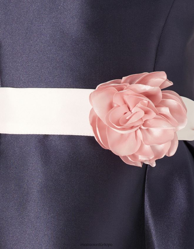 Monsoon kız bebek audrey düşes dimi elbise JH86BT2132 Giyim Mavi Donanma)