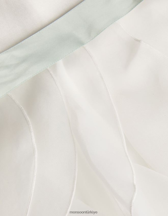 Monsoon kız bebek cannes organze fırfırlı elbise JH86BT2064 Giyim fildişi