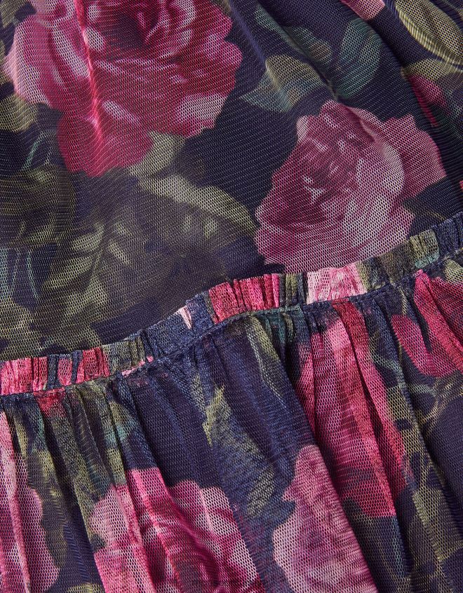 Monsoon kız bebek coco gül desenli örgü elbise JH86BT2079 Giyim Mavi Donanma)