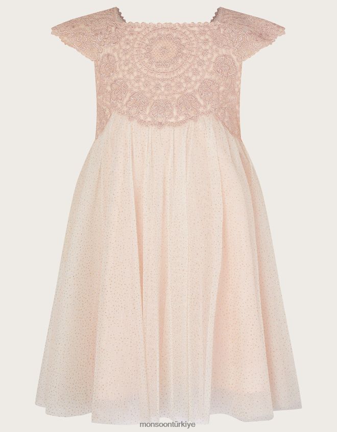 Monsoon kız bebek estella elbise JH86BT2108 Giyim pembe