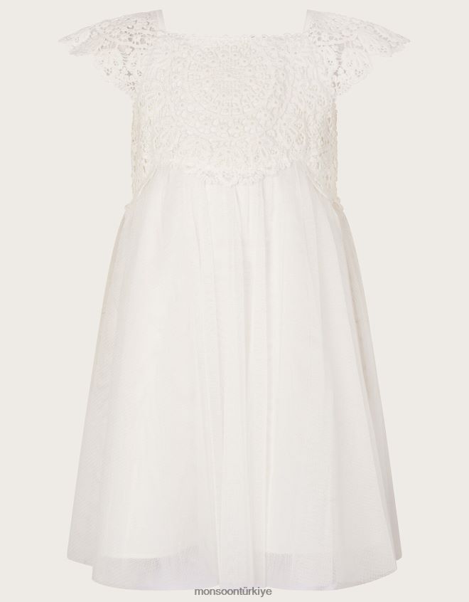 Monsoon kız bebek estella elbise JH86BT2114 Giyim fildişi