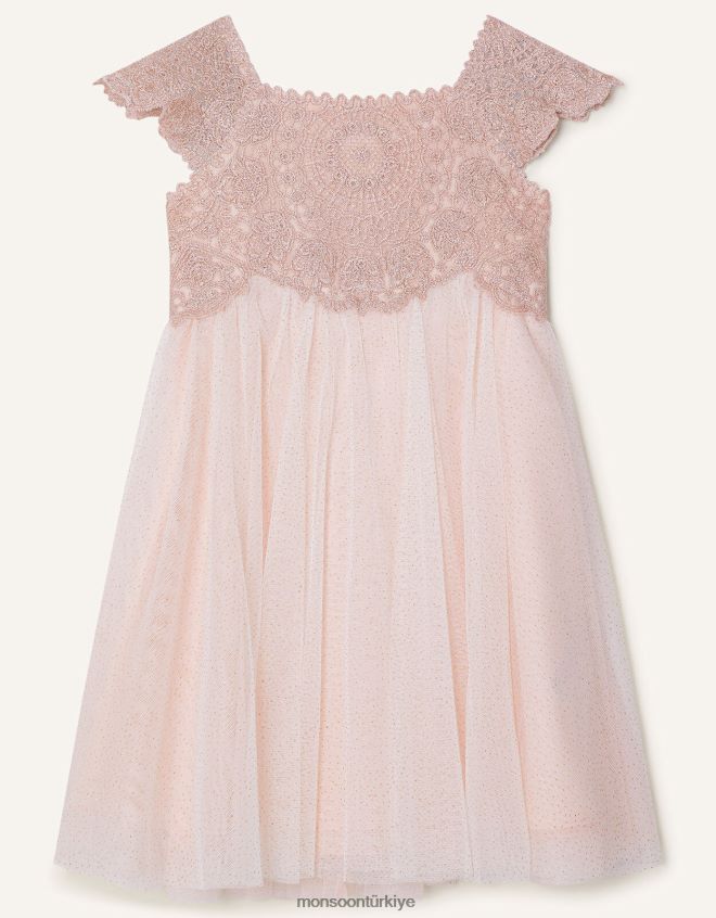 Monsoon kız bebek estella elbise JH86BT2187 Giyim pembe