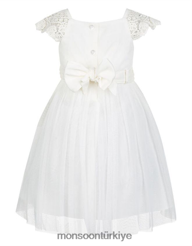 Monsoon kız bebek estella tığ işi korsaj özel gün elbisesi JH86BT2183 Giyim fildişi