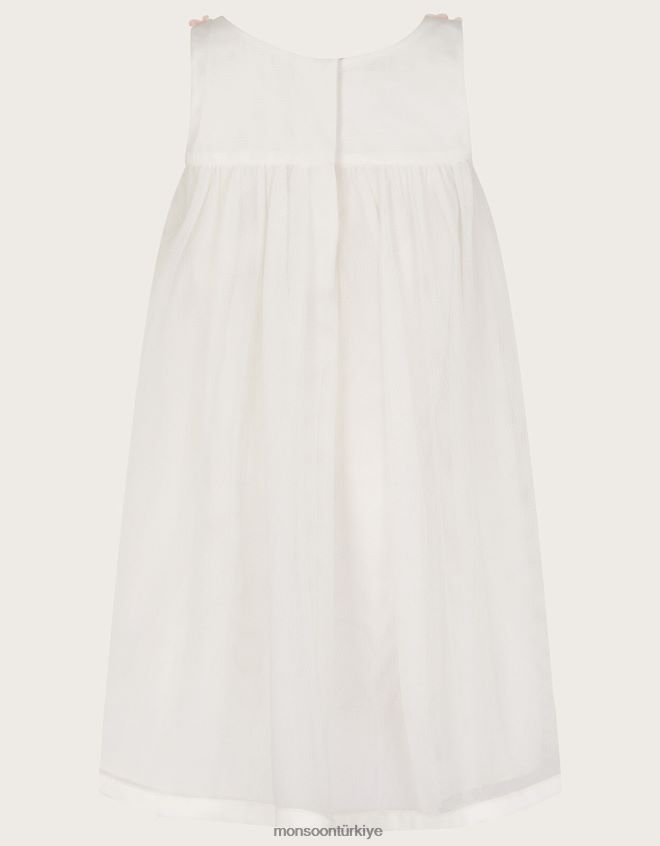 Monsoon kız bebek fiona 3d çiçekli salıncak elbise JH86BT2144 Giyim fildişi