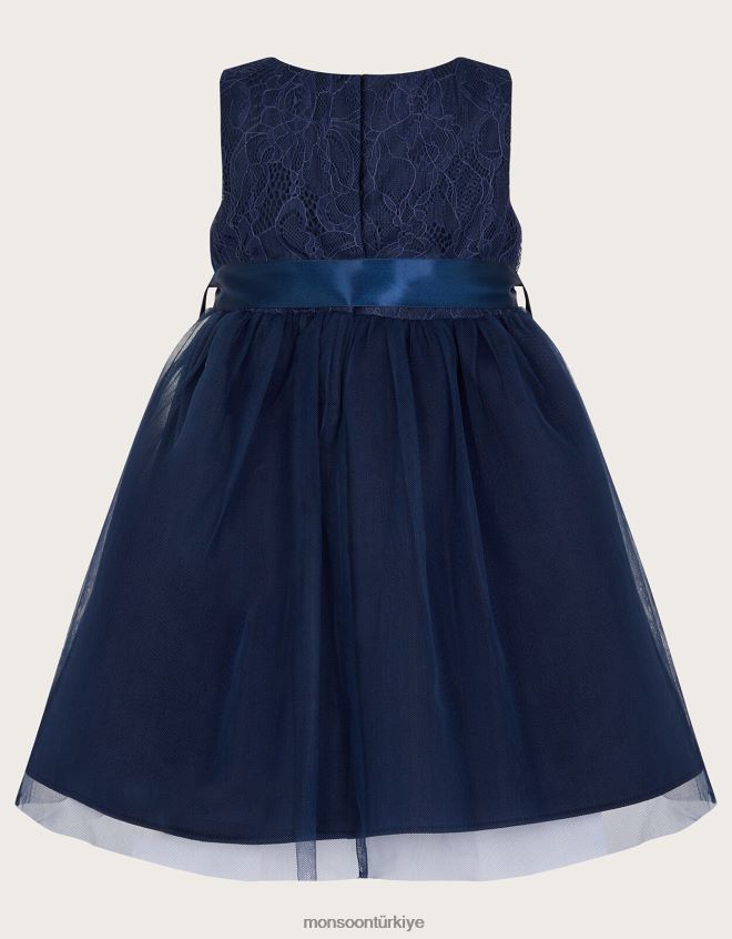Monsoon kız bebek freya 3d tüplü elbise JH86BT2110 Giyim Mavi Donanma)