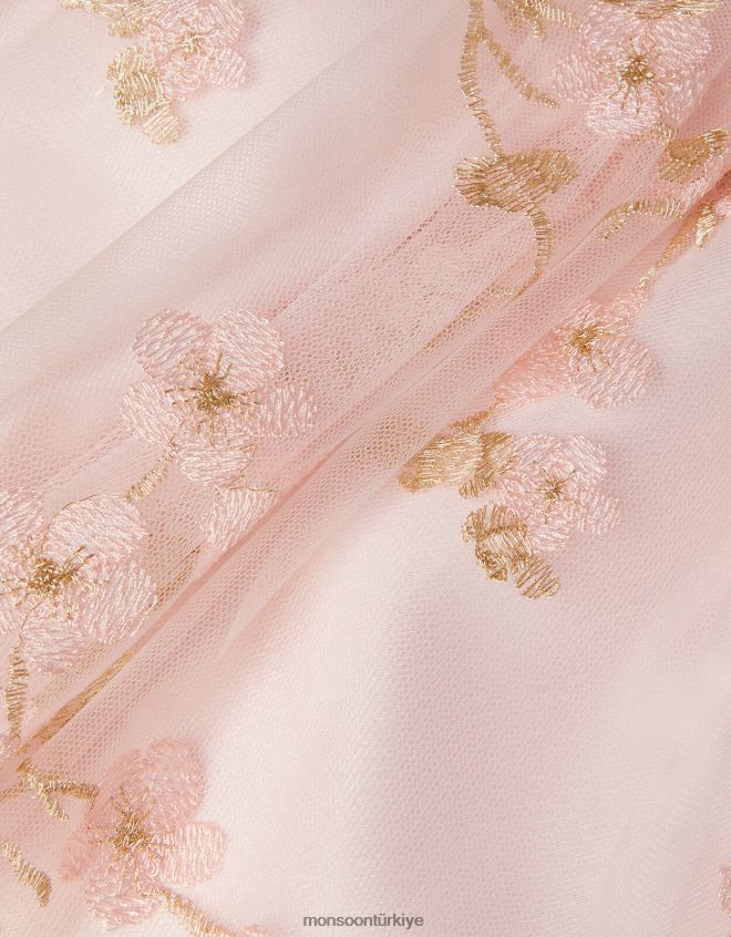 Monsoon kız bebek çiçeği çiçek dantel elbise JH86BT2097 Giyim pembe