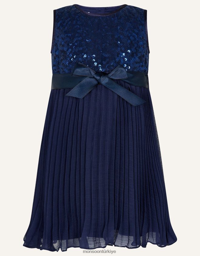 Monsoon kız bebek keita elbise JH86BT2124 Giyim Mavi Donanma)