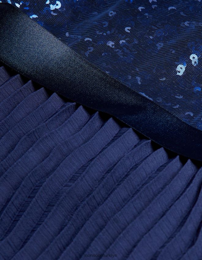 Monsoon kız bebek keita elbise JH86BT2124 Giyim Mavi Donanma)