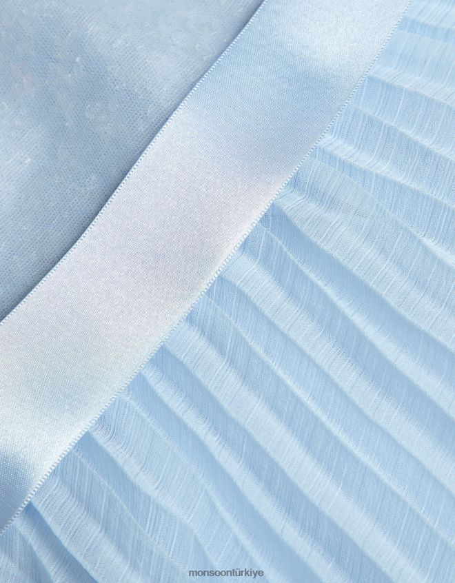 Monsoon kız bebek keita pullu elbise JH86BT2173 Giyim mavi (soluk mavi)