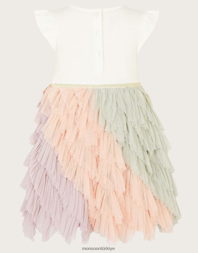 Monsoon kız bebek kelebek fırfırlı disko elbise JH86BT2141 Giyim çok