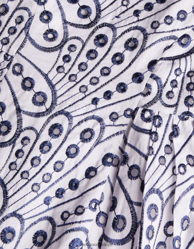 Monsoon kız bebek kelebek kanat işlemeli elbise JH86BT2155 Giyim Mavi Donanma)