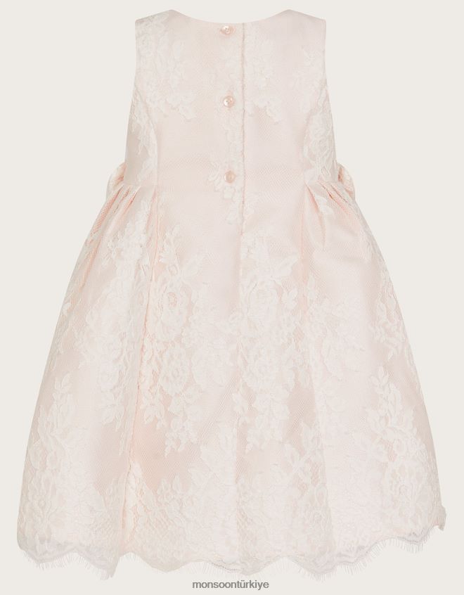 Monsoon kız bebek lola fiyonklu dantel elbise JH86BT2165 Giyim pembe