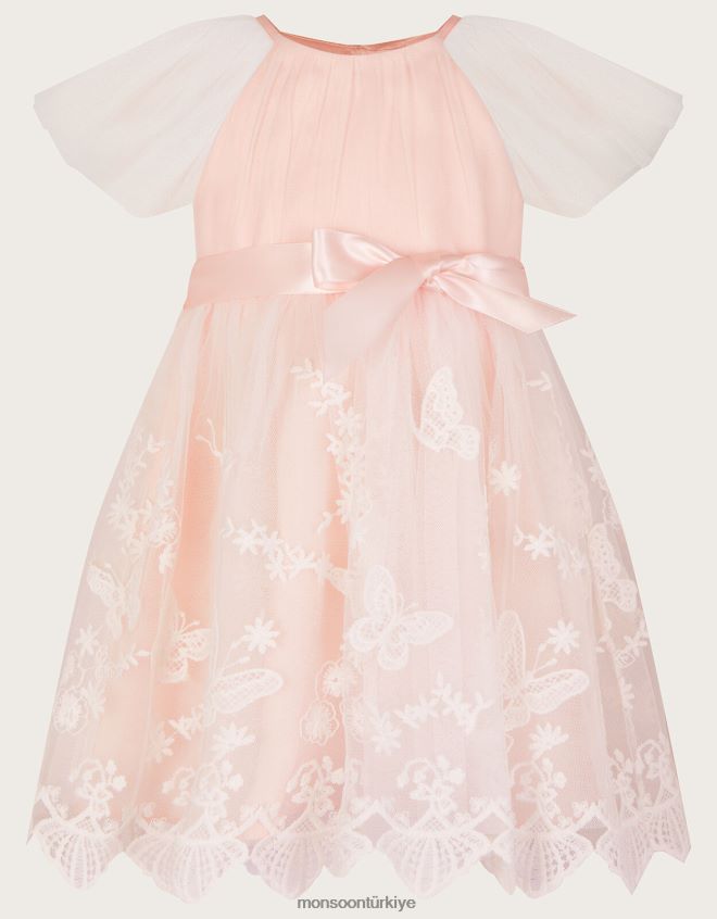 Monsoon kız bebek mayıs kelebek dantel elbise JH86BT2104 Giyim pembe