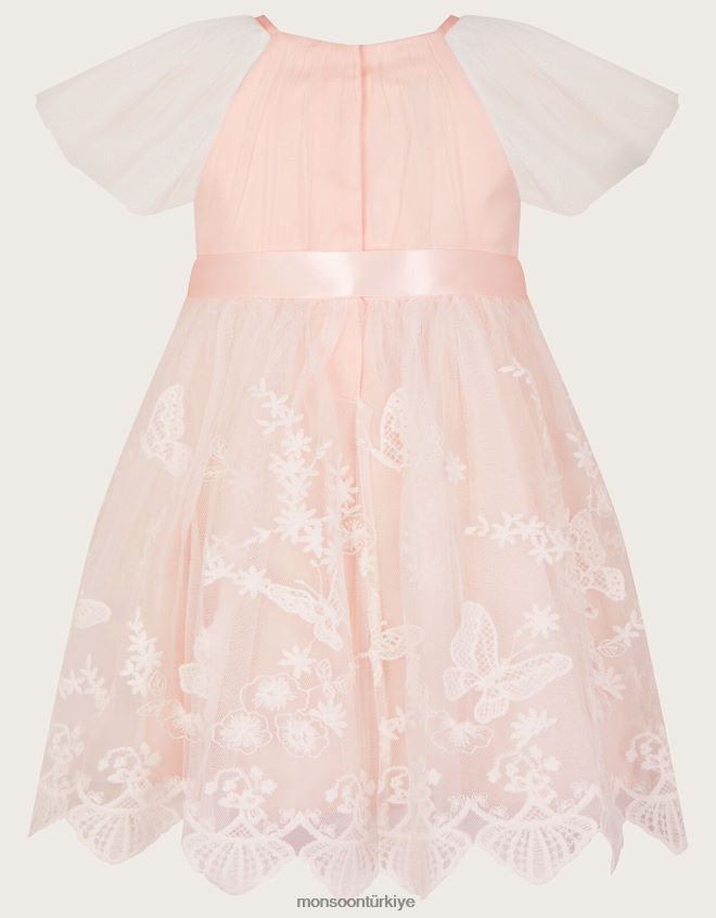Monsoon kız bebek mayıs kelebek dantel elbise JH86BT2104 Giyim pembe