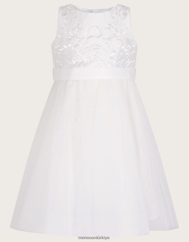 Monsoon kız bebek odette alice tül elbise JH86BT2050 Giyim fildişi