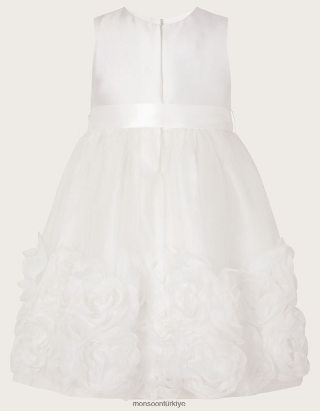 Monsoon kız bebek odette çiçeği 3 boyutlu elbise JH86BT2055 Giyim fildişi