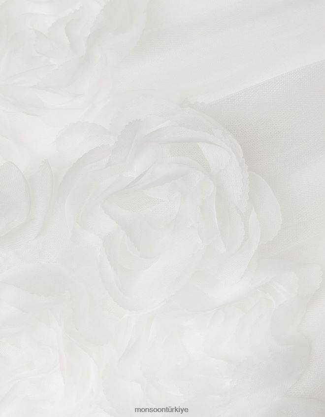 Monsoon kız bebek odette çiçeği 3 boyutlu elbise JH86BT2055 Giyim fildişi