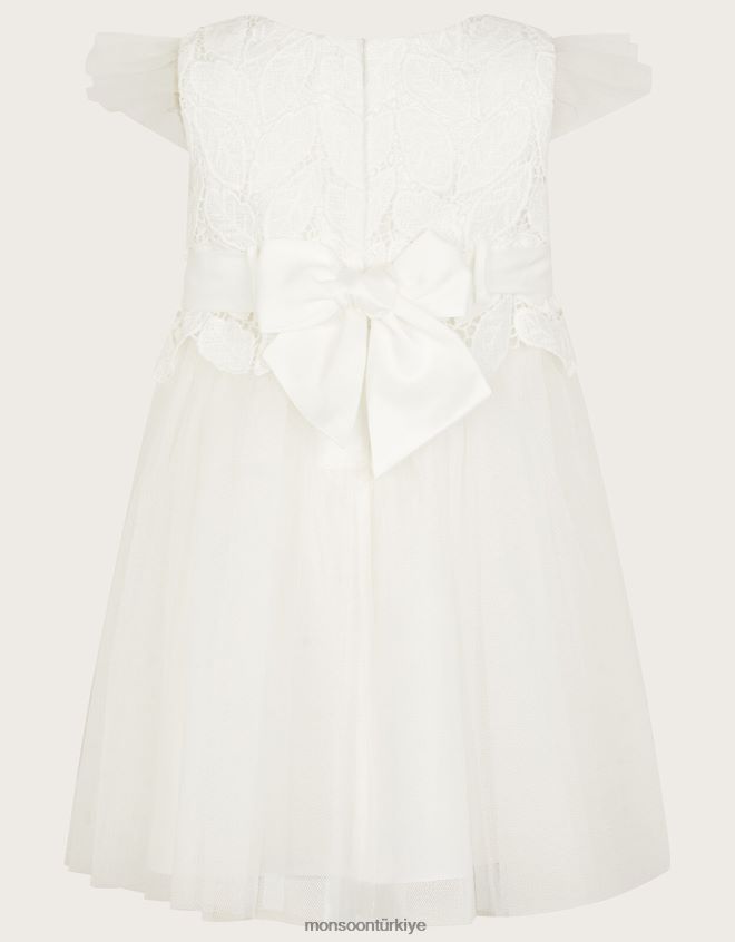 Monsoon kız bebek ophelia dantel tül elbise JH86BT2113 Giyim fildişi