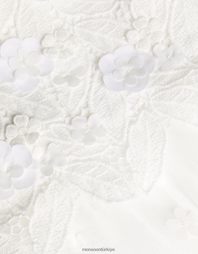 Monsoon kız bebek ophelia dantel tül elbise JH86BT2113 Giyim fildişi