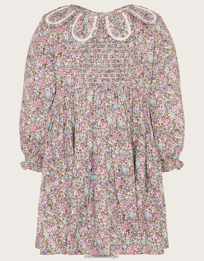 Monsoon kız bebek petal yaka elbise JH86BT2120 Giyim mor (leylak)