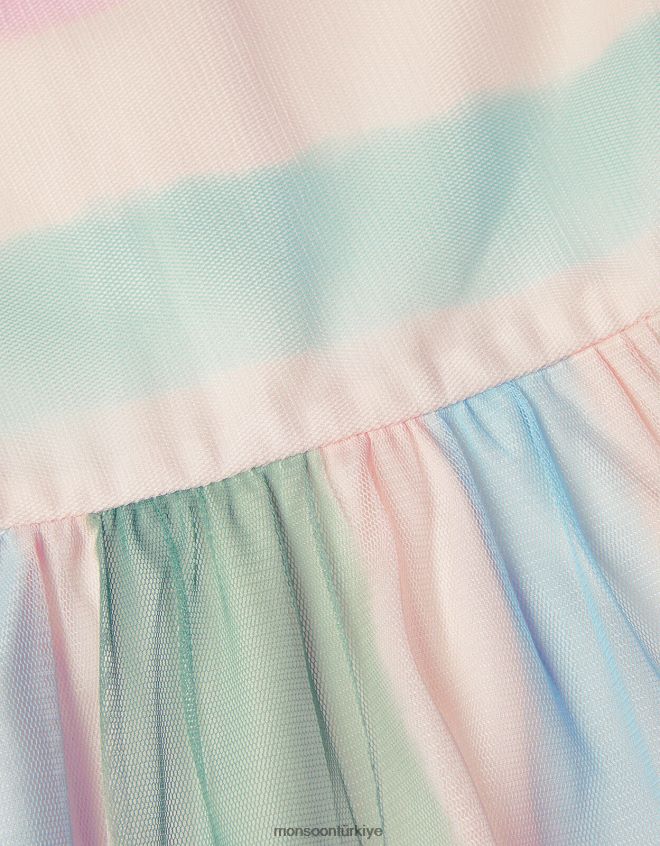 Monsoon kız bebek pippa çizgili tül elbise JH86BT2096 Giyim çok