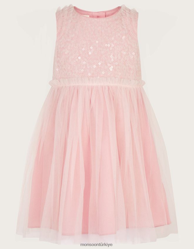 Monsoon kız bebek priscilla pullu elbise JH86BT2080 Giyim pembe