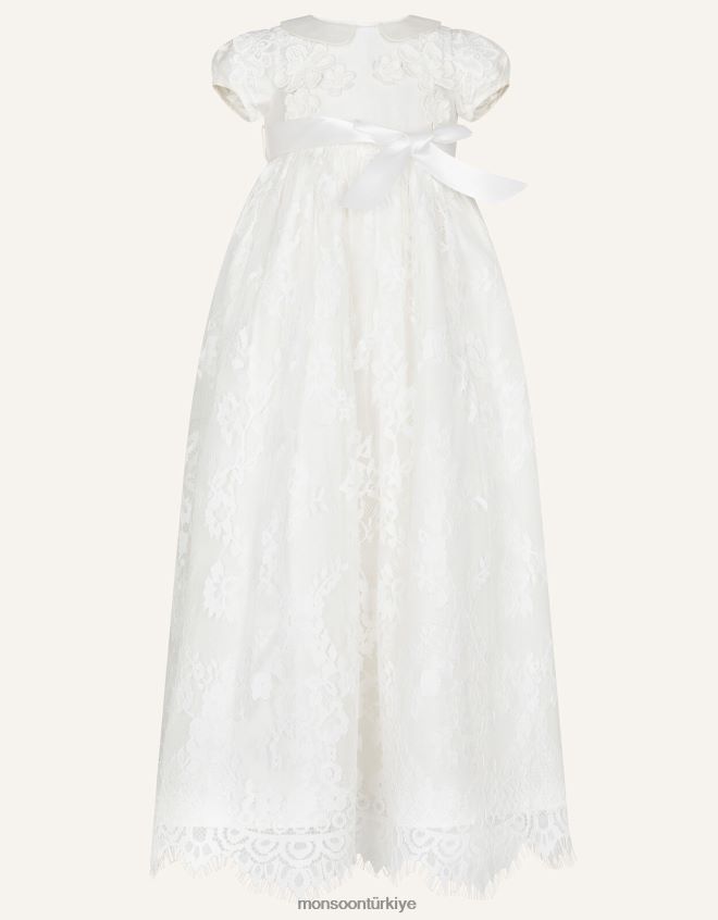 Monsoon kız bebek provenza ipek vaftiz elbisesi JH86BT2172 Giyim fildişi