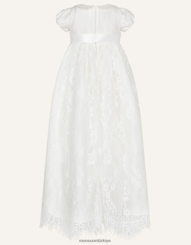 Monsoon kız bebek provenza ipek vaftiz elbisesi JH86BT2172 Giyim fildişi