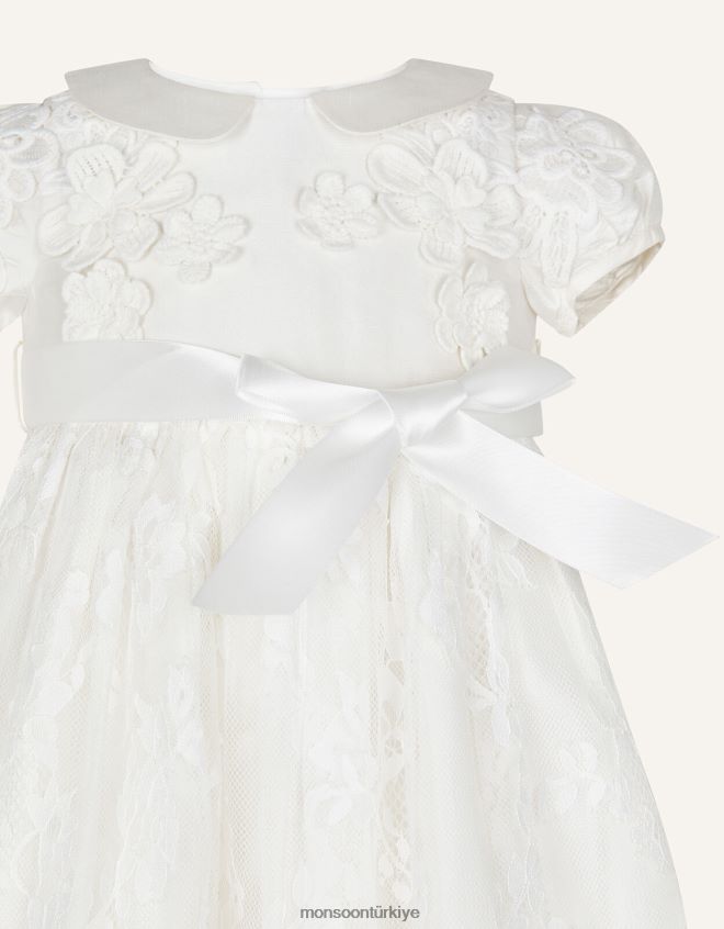 Monsoon kız bebek provenza ipek vaftiz elbisesi JH86BT2172 Giyim fildişi