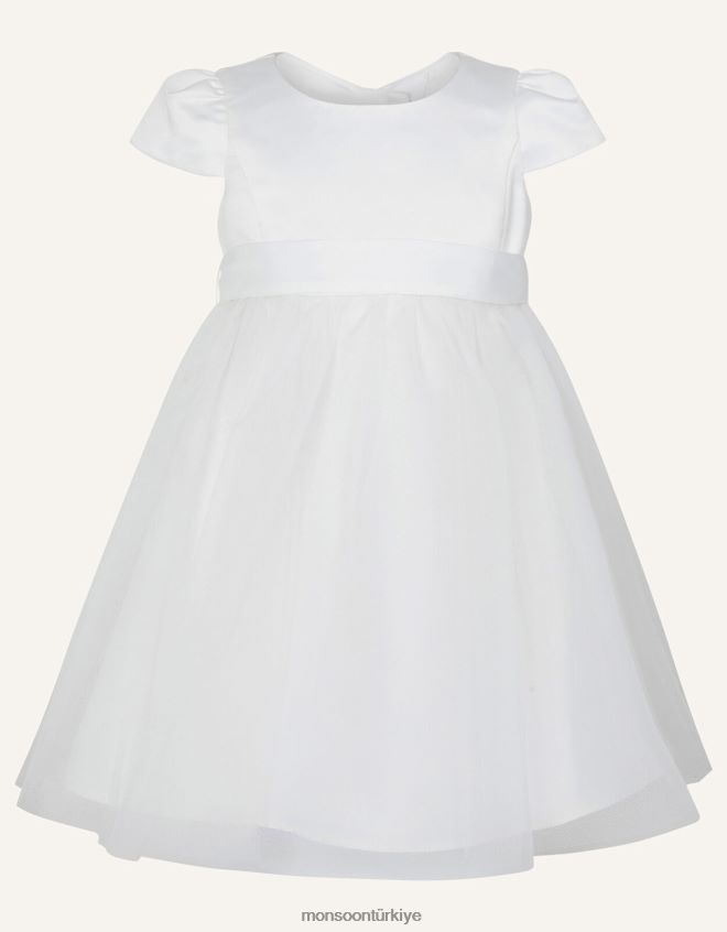 Monsoon kız bebek tül nedime elbisesi JH86BT2057 Giyim fildişi
