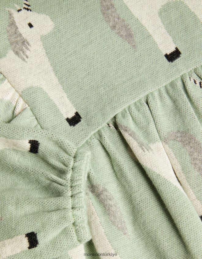 Monsoon kız bebek tek boynuzlu at kazak elbise JH86BT2070 Giyim yeşil