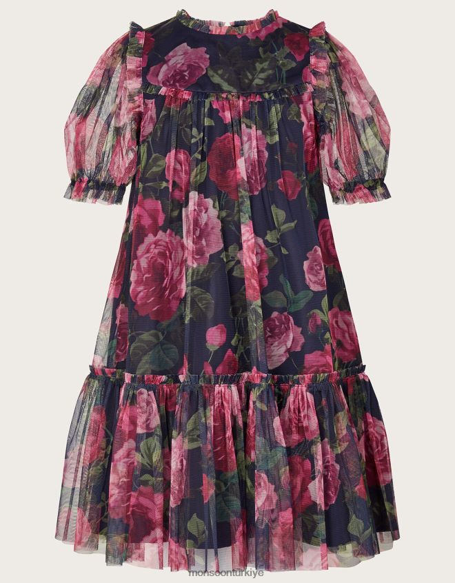 Monsoon kız coco rose özel gün tunik elbise JH86BT1582 Giyim Mavi Donanma)