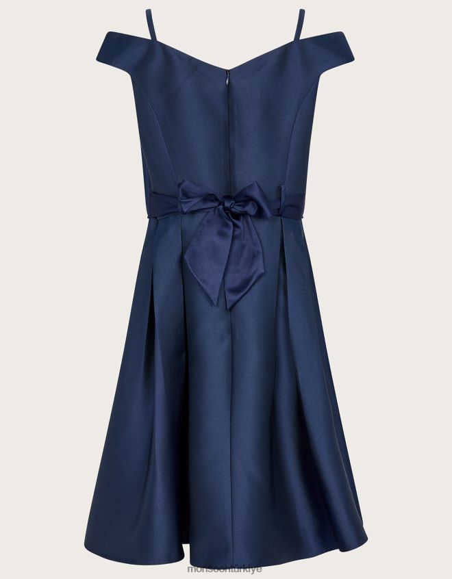 Monsoon kız düşes dimi bardot balo elbisesi JH86BT1913 Giyim Mavi Donanma)