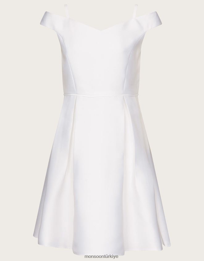 Monsoon kız düşes dimi bardot balo elbisesi JH86BT1927 Giyim fildişi