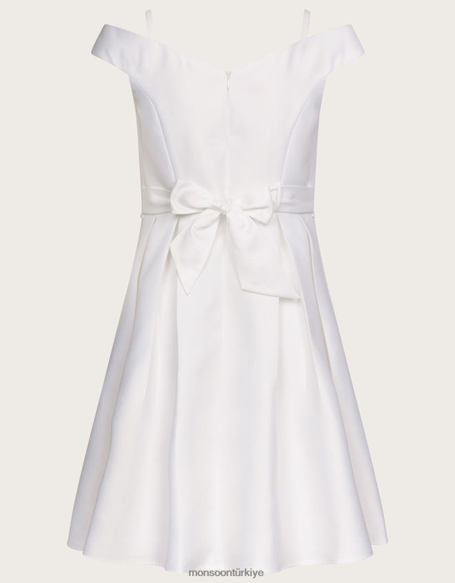 Monsoon kız düşes dimi bardot balo elbisesi JH86BT1927 Giyim fildişi